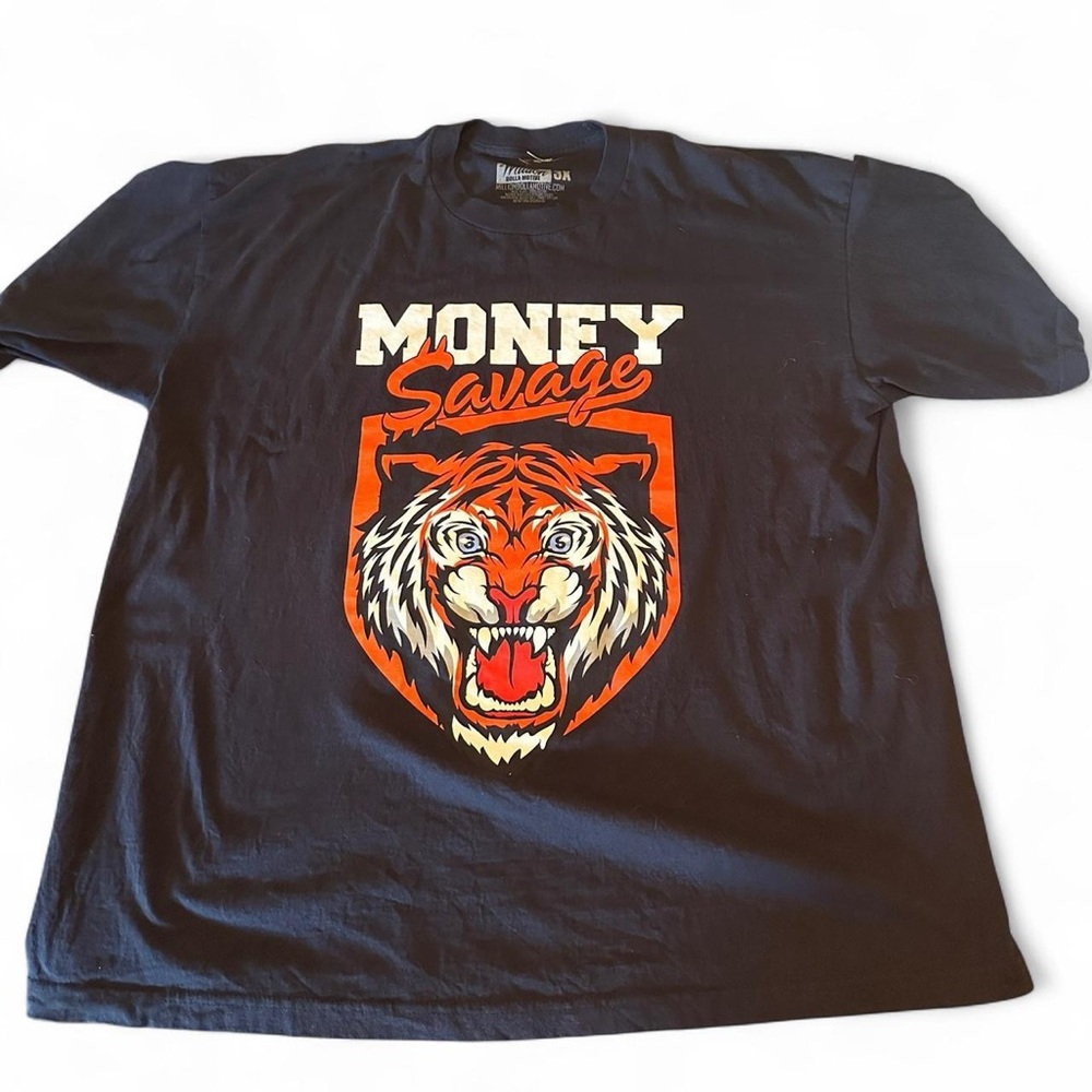 Million Dolla Motive Money Savage T-Shirt Orange Tiger Size 3XL